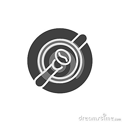 Cupping spoon and coffee cup vector icon Vector Illustration