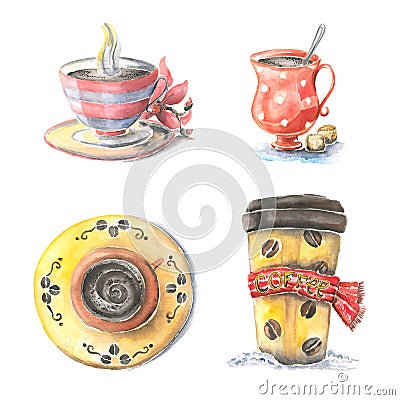 Cups of coffee, different Stock Photo