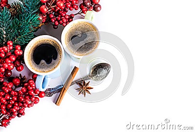 Cups of fragrant coffee Stock Photo