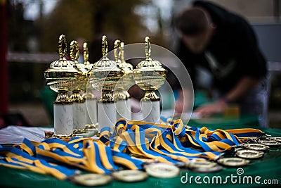 Cups and medals Stock Photo