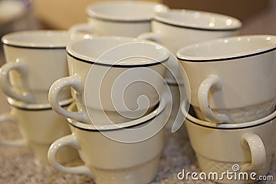 Cups Without Saucers Stock Photo