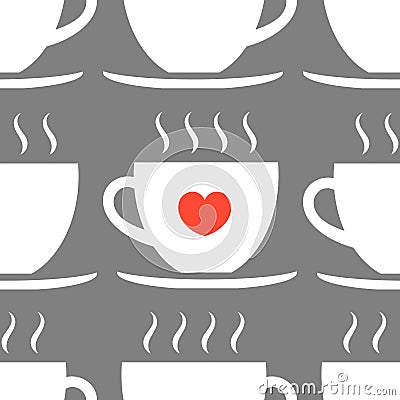 Cups seamless pattern Vector Illustration