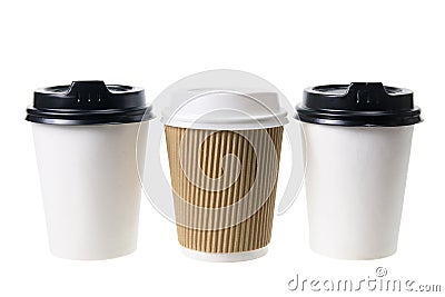 Cups of Takeaway Coffee Stock Photo