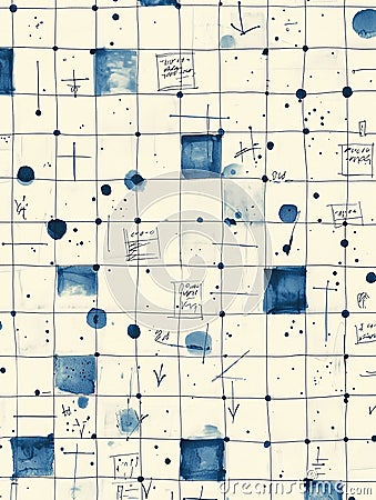 collection of abstract puzzle and grid-based game illustrations Cartoon Illustration