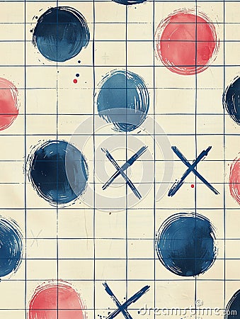 collection of abstract puzzle and grid-based game illustrations Cartoon Illustration