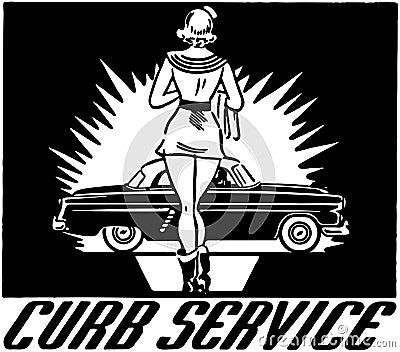 Curb Service Vector Illustration