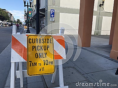 Curb side pick up sign Stock Photo