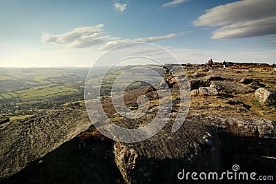 Curbar Edge Landscape Editorial Stock Photo