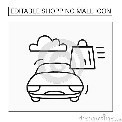 Curbside pick-up line icon Vector Illustration