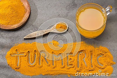 Curcuma longa - Turmeric and water, healthy drink Stock Photo