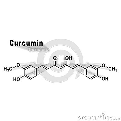 Curcumin turmeric spice, Structural chemical formula Stock Photo