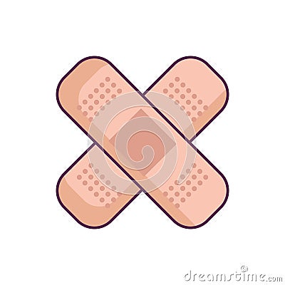 cure band isolated icon Cartoon Illustration