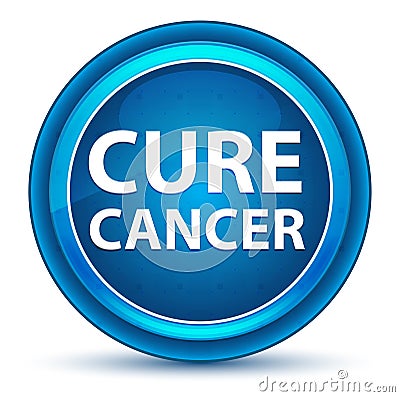 Cure Cancer Eyeball Blue Round Button Stock Photo