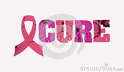 Cure Concept Stamped Word Art Illustration Vector Illustration