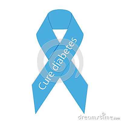 Cure diabetes ribbon icon Vector Illustration