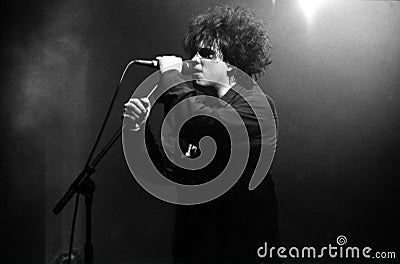 Robert Smith of The Cure 1991 live Editorial Stock Photo