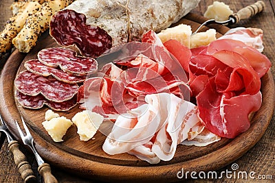 Cured meat platter Stock Photo