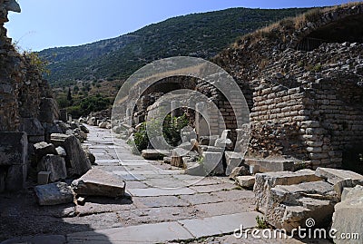 Curetes Street in Ephesus Stock Photo