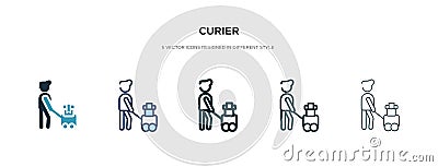 Curier icon in different style vector illustration. two colored and black curier vector icons designed in filled, outline, line Vector Illustration