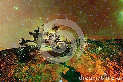 Curiosity rover. Planet Mars. Elements of this image furnished by NASA Editorial Stock Photo