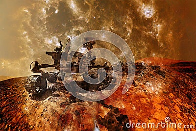 Curiosity rover. Planet Mars. Elements of this image furnished by NASA Stock Photo