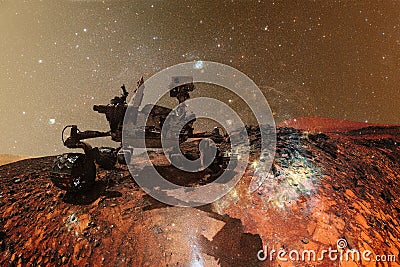 Curiosity rover. Planet Mars. Elements of this image furnished by NASA Stock Photo