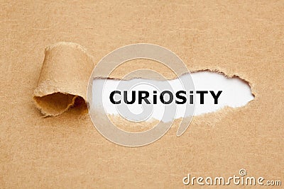 Curiosity Torn Paper Concept Stock Photo