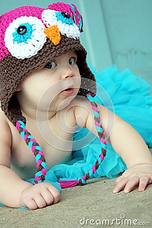 Curious Baby Girl Stock Photo