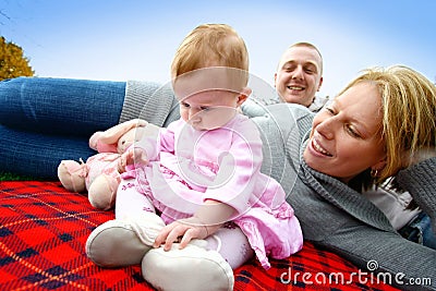 Curious baby plays Stock Photo