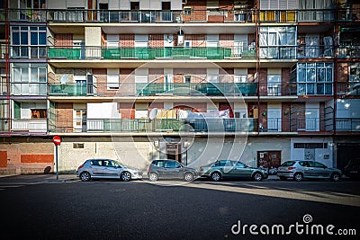 Curious buildings in anonymous city Editorial Stock Photo