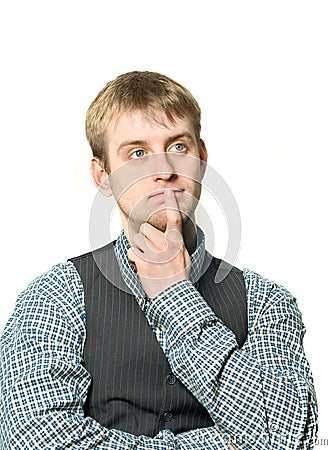 Curious businessman Stock Photo