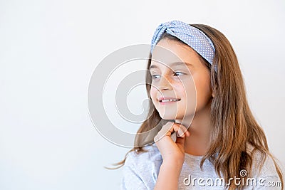 curious child portrait kid fashion inspired girl Stock Photo