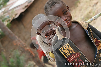 Curious Children of Africa Editorial Stock Photo