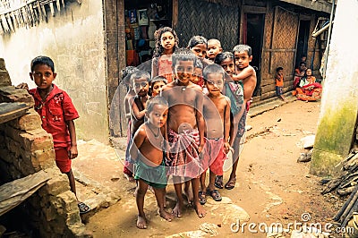 Curious children in Bangladesh Editorial Stock Photo