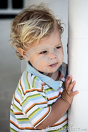 Curious Little Boy Stock Photo