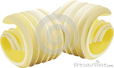 Curl of fresh organic butter Vector Illustration