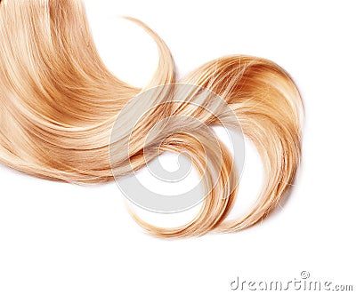 Curl of healthy blond hair Stock Photo