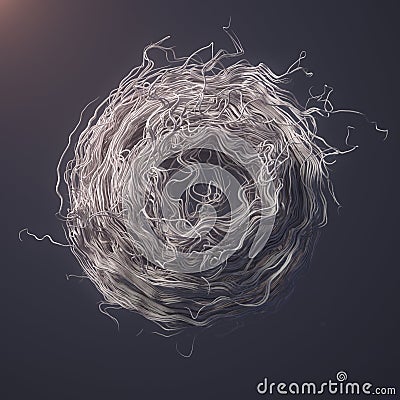 Curl noise flow abstract white lines 3d rendering Stock Photo