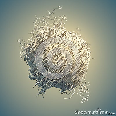 Curl noise flow white abstract lines 3d rendering Stock Photo