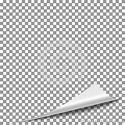 Curl peel paper page. Flip magazine page, turn paper corner vector. Vector Illustration
