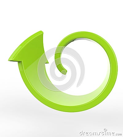 Curled Green Arrow Stock Photo