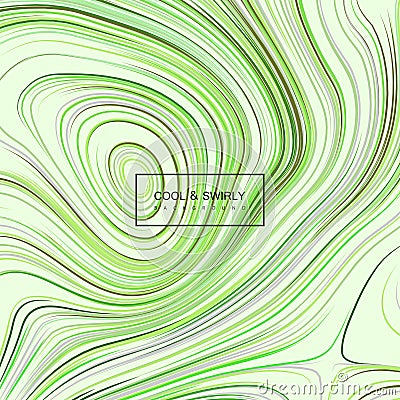 Curled green iridescent pattern Vector Illustration