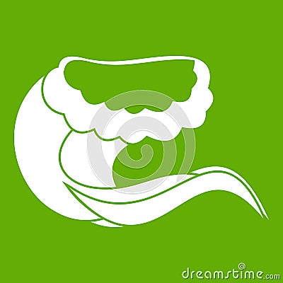 Curling and cracking wave icon green Vector Illustration