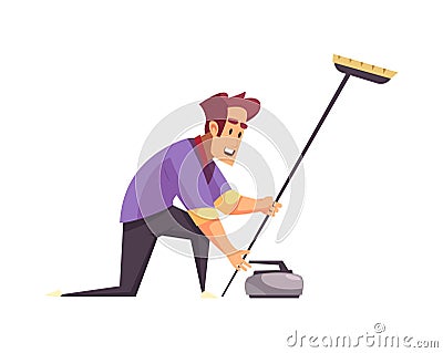 Curling Flat Illustration Cartoon Illustration