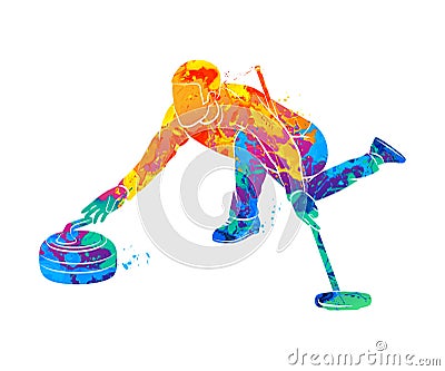 Curling game sport Vector Illustration