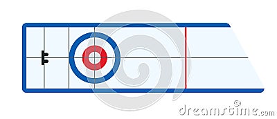 Curling House top view. Ice rink for Winter sport Vector Illustration