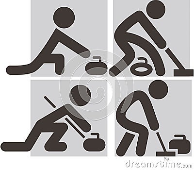 Curling icons Vector Illustration