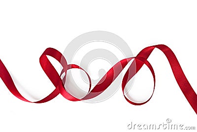 Curling Red Ribbon Stock Photo