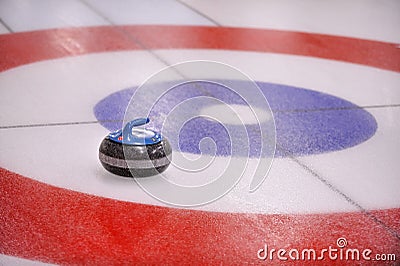 Curling-Rock in Target Stock Photo