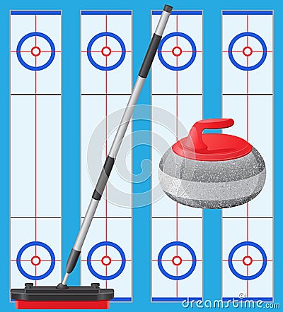 Curling sport game Vector Illustration